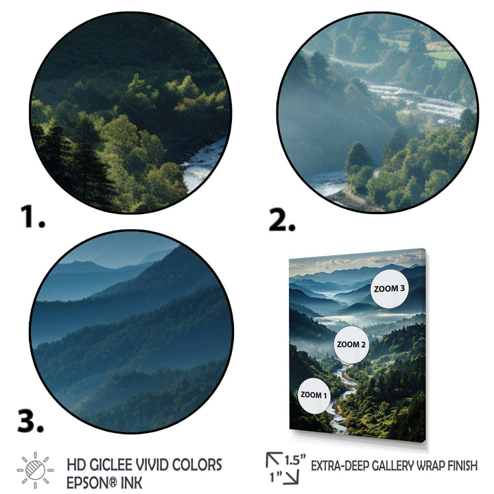 USA Great Smoky Mountains &amp; Rivers - Landscapes Canvas Wall Art