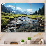 USA Rocky Mountain National Park River I - Canvas Multipanels Set of 3