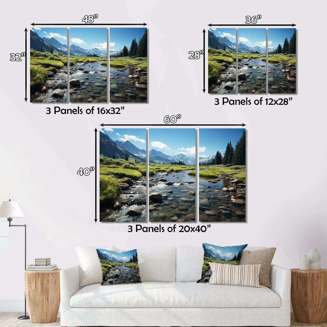 USA Rocky Mountain National Park River I - Canvas Multipanels Set of 3