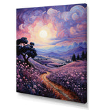 Vangogh Lavender Fields Pointillism I - Landscapes Canvas Wall Art