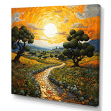 Vangogh Olive Grove In Province - Landscapes Canvas Wall Art