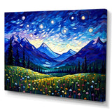 Vangogh Starry Night Over The Mountains - Landscapes Canvas Wall Art