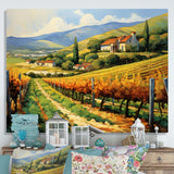 Vangogh Sunlit Vineyards II - Landscapes Canvas Wall Art