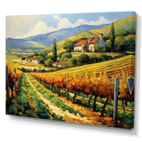 Vangogh Sunlit Vineyards II - Landscapes Canvas Wall Art