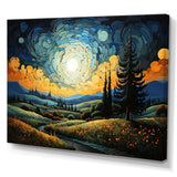 Vangogh The Swaying Cypress III - Landscapes Canvas Wall Art