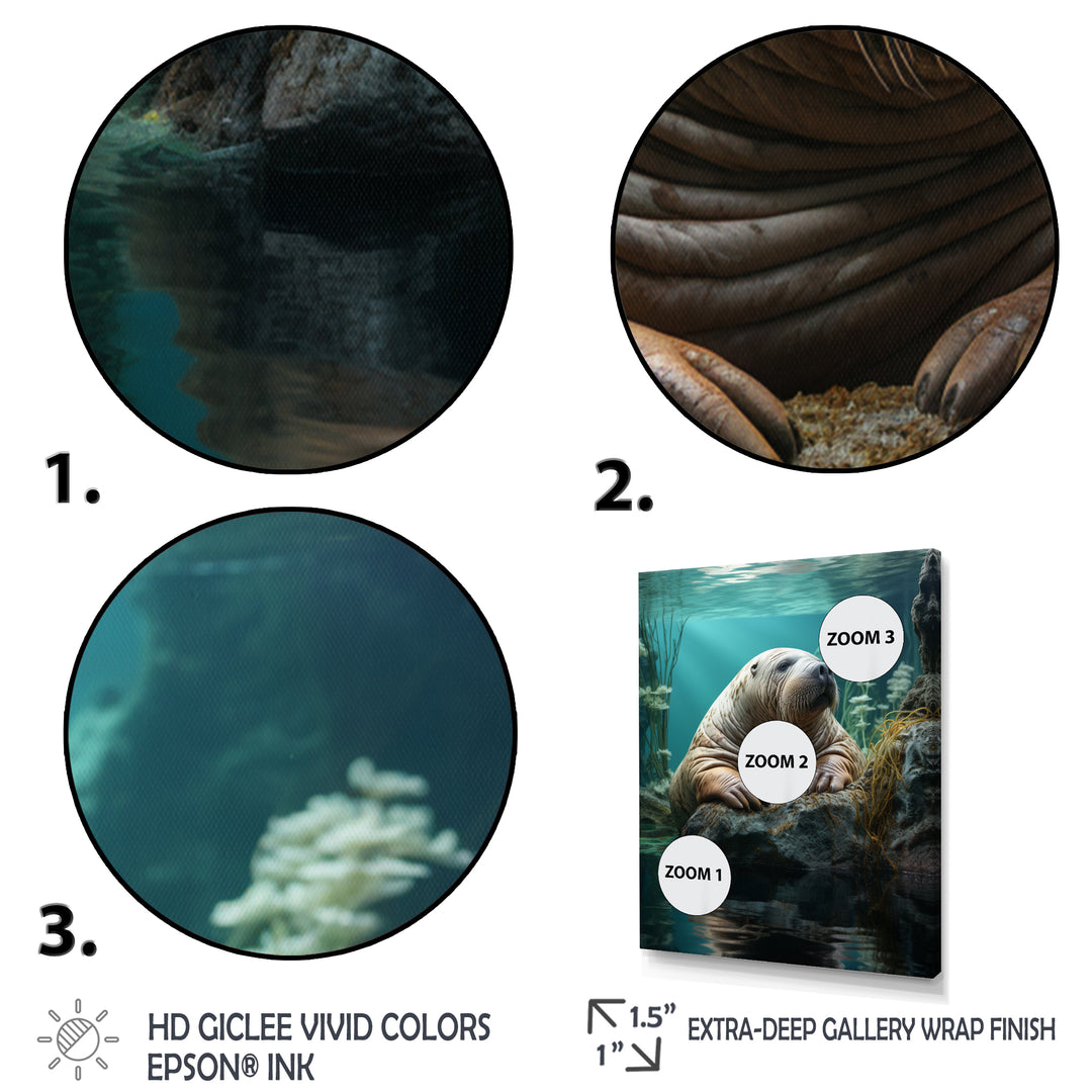 Walrus Arctic Serenity - Walrus Living Room Wall Art