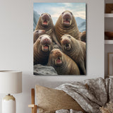 Walrus Family Portrait - Walrus Canvas Wall Art