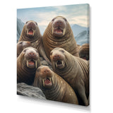 Walrus Family Portrait - Walrus Canvas Wall Art