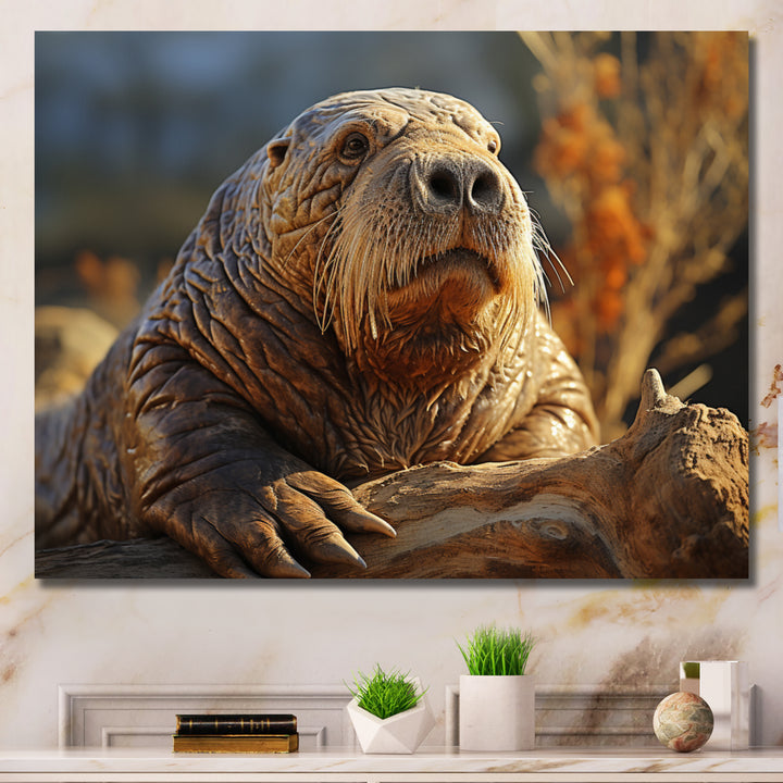 Walrus Golden Tusks - Walrus Wall Decor