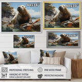 Walrus Rustic Charm - Walrus Large Canvas Wall Art