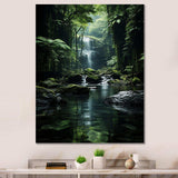 Waterfall Hidden Oasis Forest II - Landscapes Canvas Wall Art