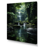 Waterfall Hidden Oasis Forest II - Landscapes Canvas Wall Art