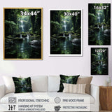 Waterfall Hidden Oasis Forest II - Landscapes Canvas Wall Art