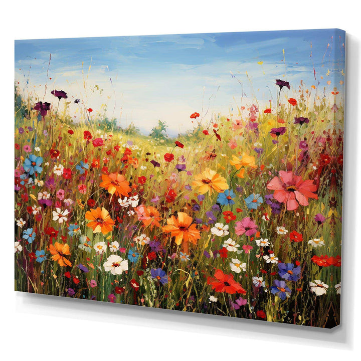 Idesignart colorful wildflowers meadow blooms i floral canvas wall art