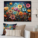 Colorful Wildflowers Whimsical Blooms - Floral Canvas Wall Art