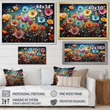 Colorful Wildflowers Whimsical Blooms - Floral Canvas Wall Art