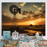 Texas Rustic Windmills - Architecture Canvas Wall Art