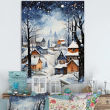 Harmony Of Winter Village IV - Landscapes Canvas Wall Art