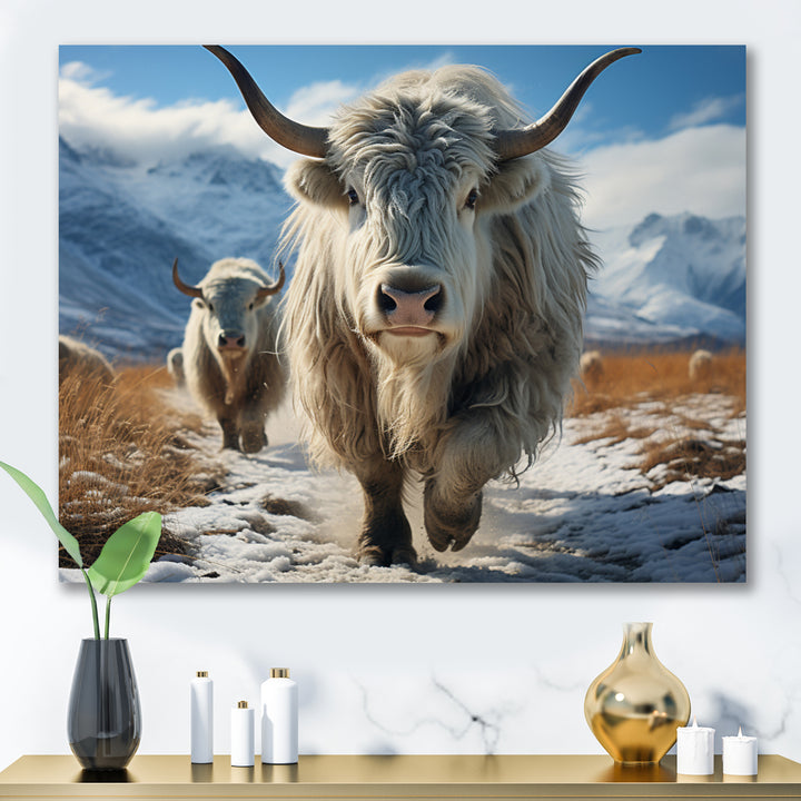 Yaks Majestic In Winter - Yaks Wall Art Prints
