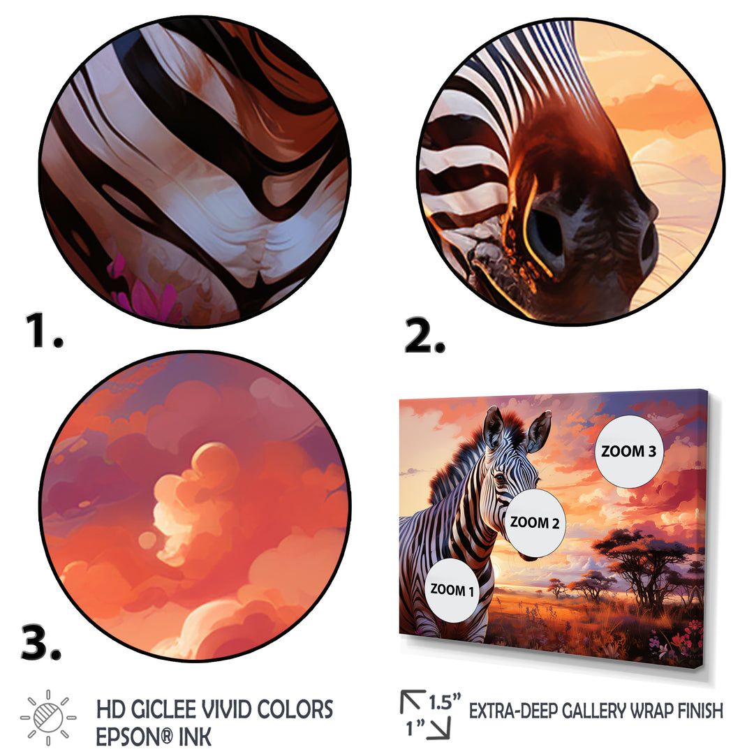 Zebra Scenery In Africa - Zebra Canvas Wall Art