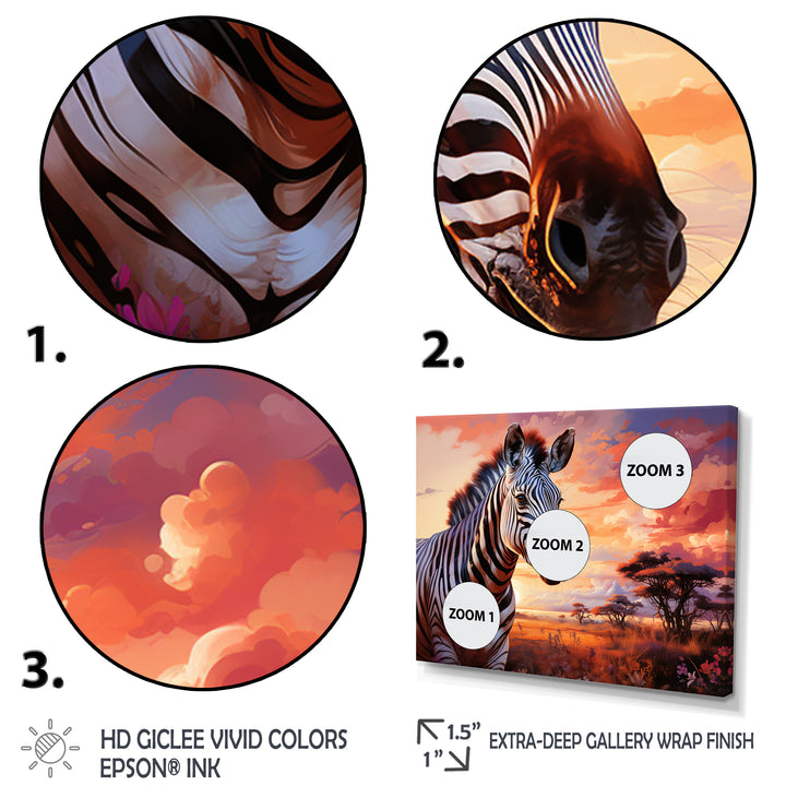 Zebra Scenery In Africa - Zebra Canvas Wall Art