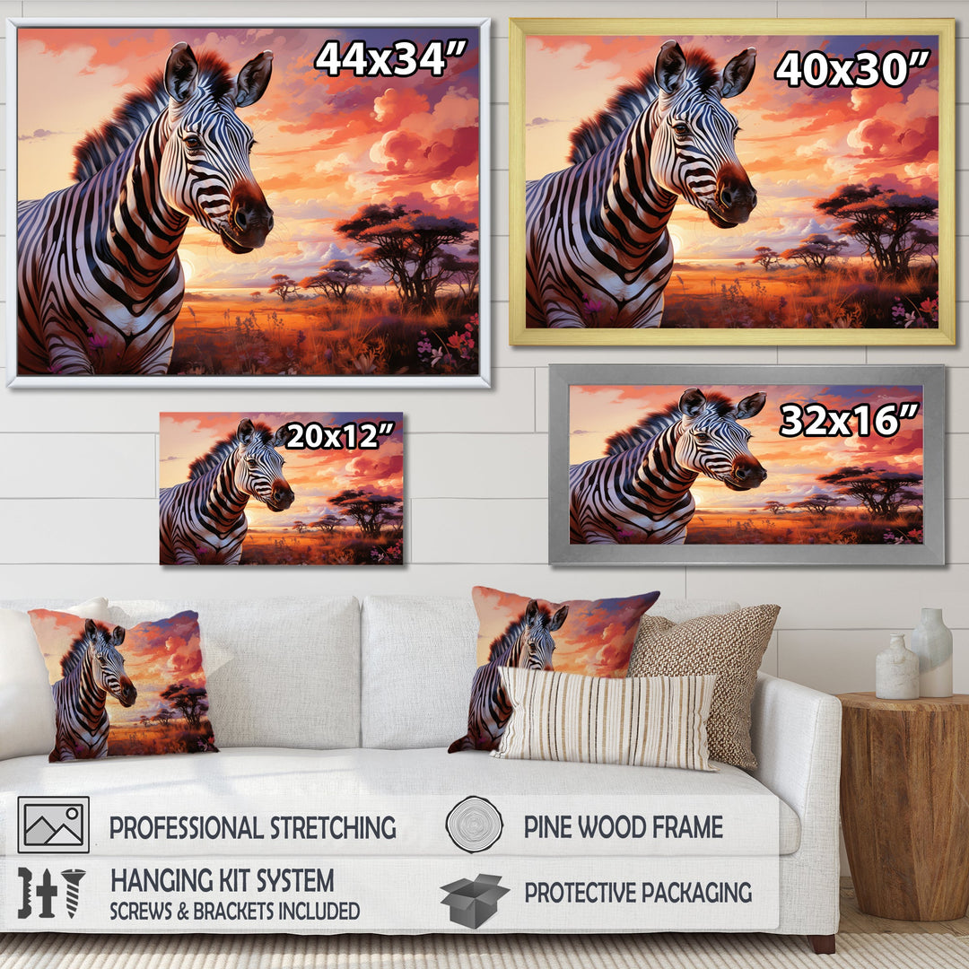 Zebra Scenery In Africa - Zebra Canvas Wall Art