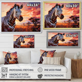 Zebra Scenery In Africa - Zebra Canvas Wall Art