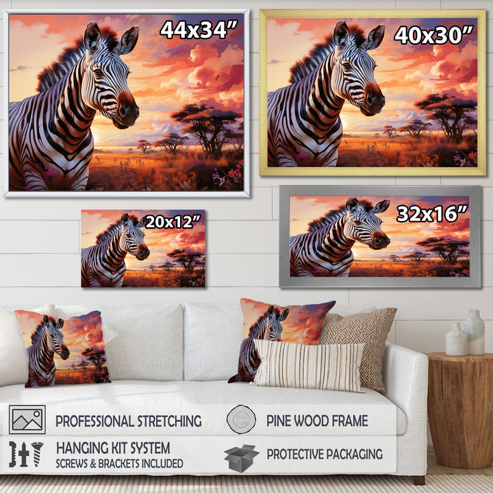 Zebra Scenery In Africa - Zebra Canvas Wall Art