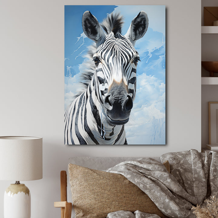 Contemporary Zebra Portrait - Zebra Wall Decor
