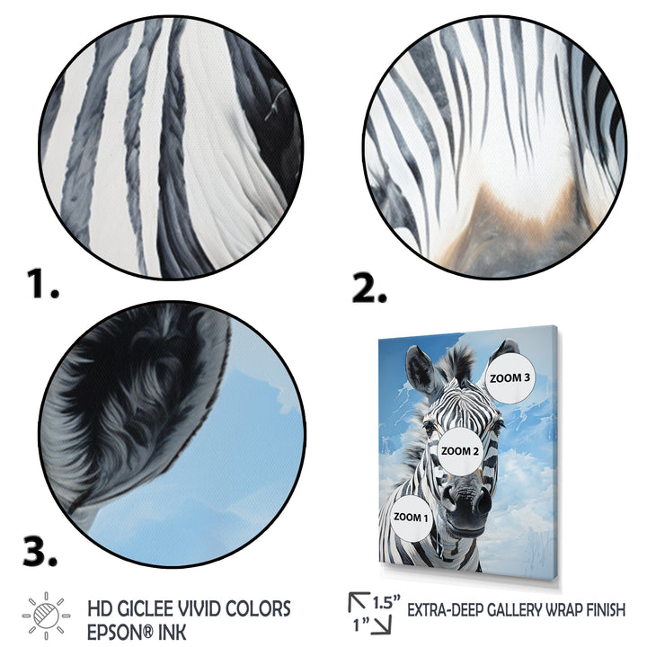 Contemporary Zebra Portrait - Zebra Wall Decor