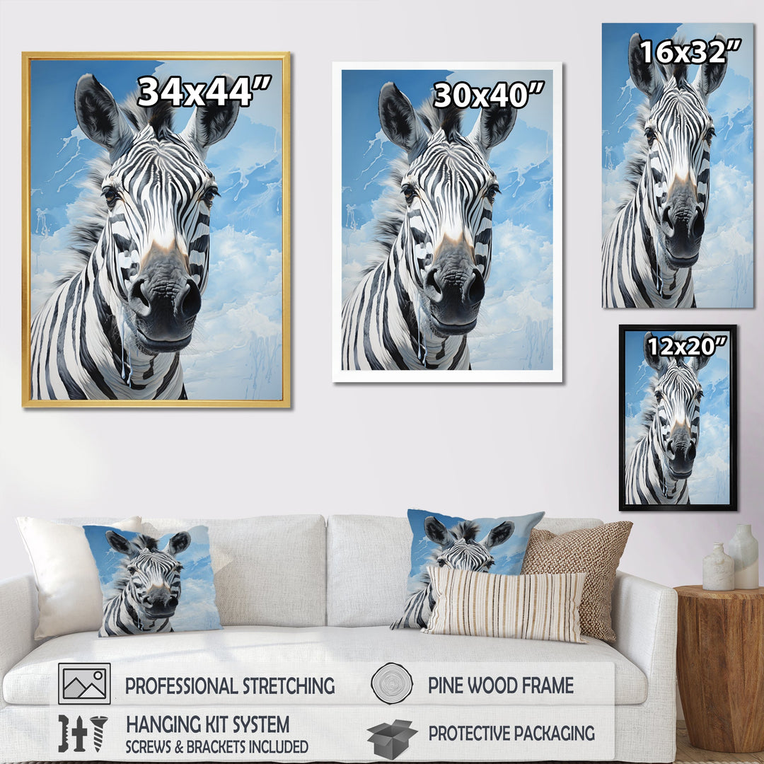Contemporary Zebra Portrait - Zebra Wall Decor