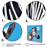 Minimalist Zebra On Blue - Zebra Bedroom Wall Art