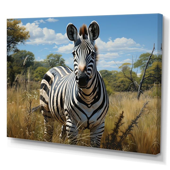 Zebra Realistic Wildlife Portrait - Zebra Wall Decor