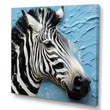 White Blue Zebra Collage - Zebra Wall Art Prints