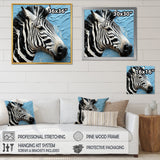 White Blue Zebra Collage - Zebra Wall Art Prints