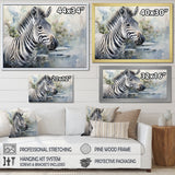 Zebra Watercolor Elegance This - White Zebra Wall Art