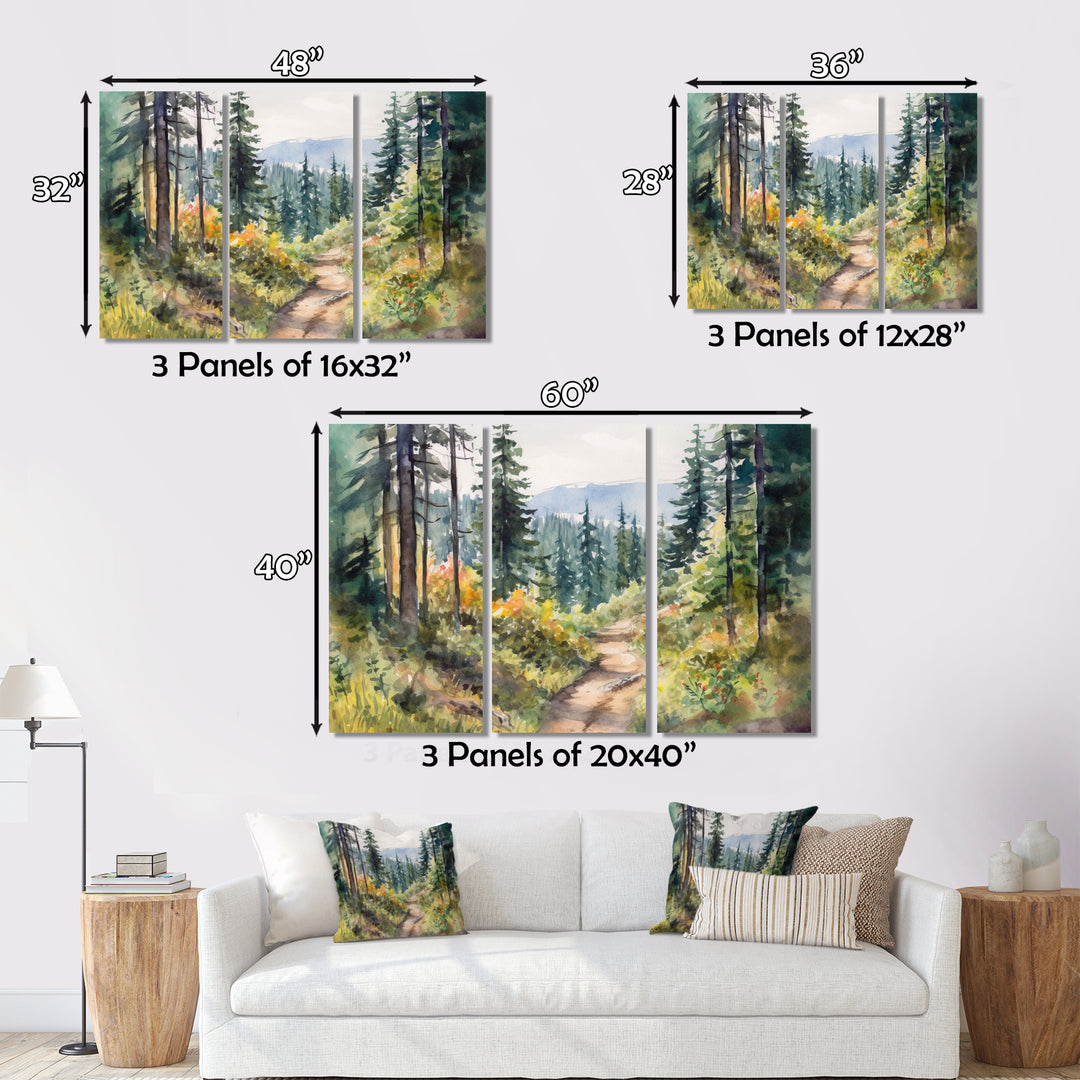 Little Road In Mountain Landscape X - Multi-Panel Canvas Prints