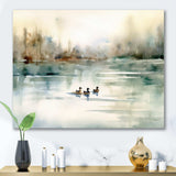 Ducks in Pond I - Animals Canvas Wall Art