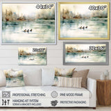 Ducks in Pond I - Animals Canvas Wall Art