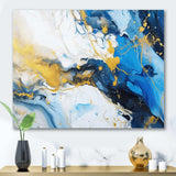 Blue and Gold Luxury Abstract Fluid Art IV - Abstract Canvas Wall Art