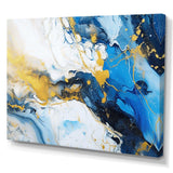 Blue and Gold Luxury Abstract Fluid Art IV - Abstract Canvas Wall Art