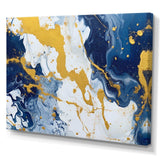 Blue and Gold Luxury Abstract Fluid Art XI - Abstract Canvas Wall Art