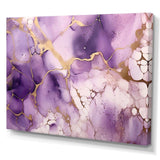 Purple and Gold Marble Ink Clouds VII - Abstract Canvas Wall Art