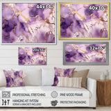 Purple and Gold Marble Ink Clouds VII - Abstract Canvas Wall Art