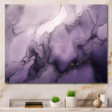 Purple and Grey Marble Ink Clouds X - Abstract Canvas Wall Art