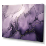 Purple and Grey Marble Ink Clouds X - Abstract Canvas Wall Art