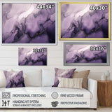 Purple and Grey Marble Ink Clouds X - Abstract Canvas Wall Art