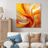 Orange Abstract Warm Fractal Design VII - Abstract Canvas Wall Art