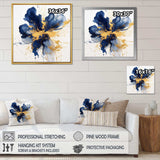 Dark Blue and Gold Strokes I - Abstract Canvas Wall Art