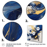 Dark Blue and Gold Strokes V - Abstract Canvas Wall Art